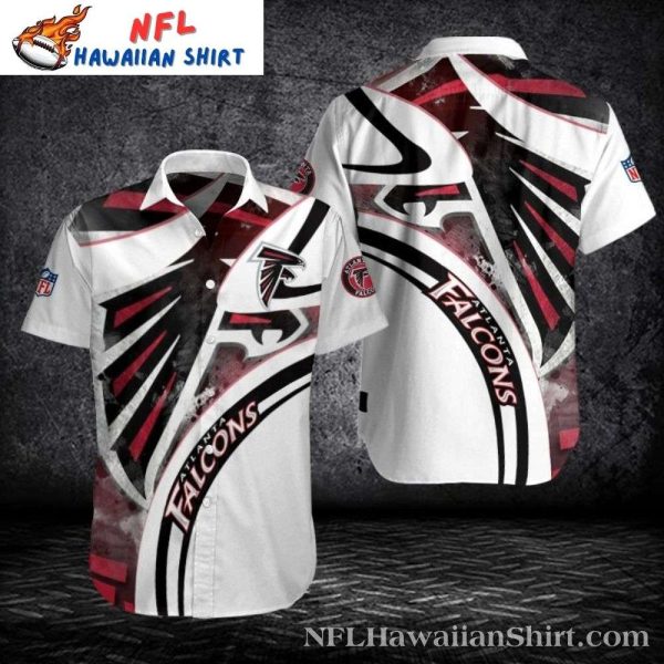Atlanta Falcons NFL Abstract White Red Splash Hawaiian Shirt