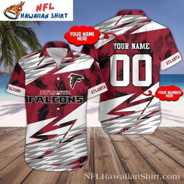 Atlanta Falcons Red And White Abstract Tropical Hawaiian Shirt For Men