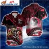 Atlanta Falcons Red And White Abstract Tropical Hawaiian Shirt For Men
