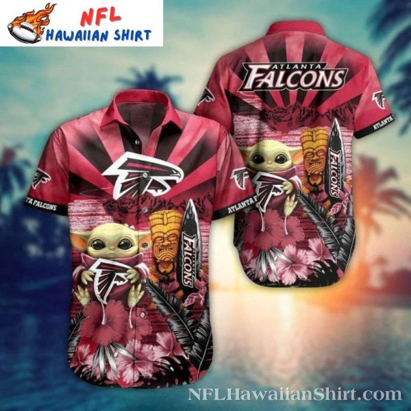 Baby Yoda Tiki Totem NFL Atlanta Falcons Hawaiian Shirt