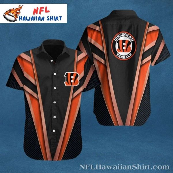 Bold Stripe Cincinnati Bengals Black And Orange Hawaiian Shirt