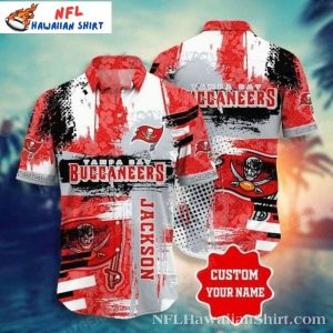 Buccaneers Splash Art Customizable Tampa Bay NFL Hawaiian Shirt