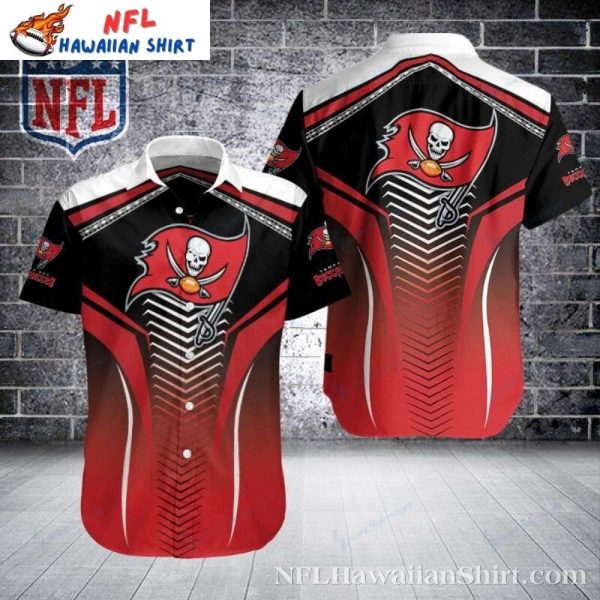 Buccaneers Swashbuckler Red And Black Gradient NFL Tropical Shirt