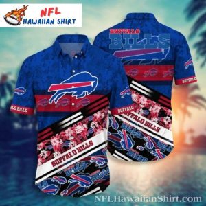 Buffalo Bills Logo And Red Hibiscus Men’s Hawaiian Shirt