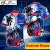 Buffalo Bills Navy Leaf Pattern Custom Hawaiian Shirt
