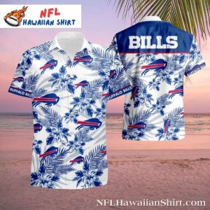 Buffalo Bills Paradise Blue Floral Hawaiian Shirt