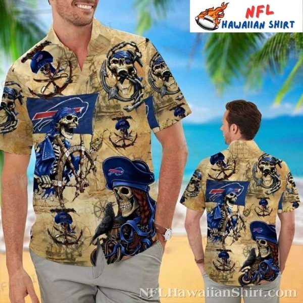 Buffalo Bills Pirate Skeleton Graphic Men’s Hawaiian Shirt