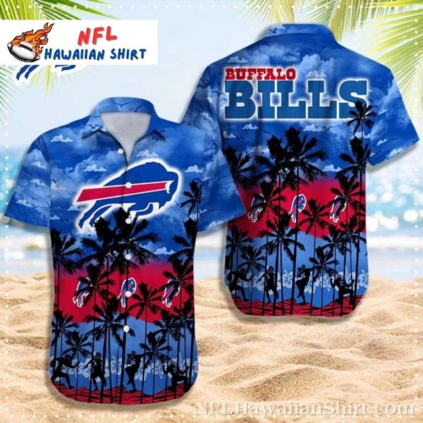 Buffalo Bills Sunset Palms Silhouette Men’s Hawaiian Shirt