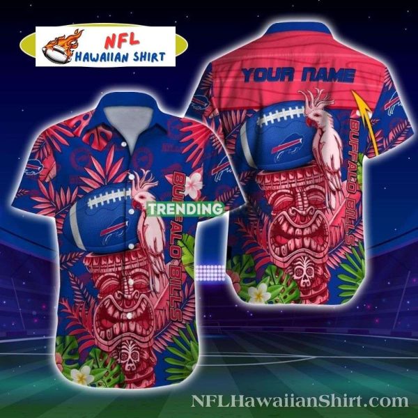 Buffalo Bills Tribal Tiki Custom Name Hawaiian Shirt