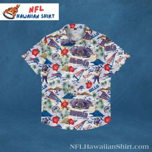 Buffalo Bills Tropical Stadium And Hibiscus Print Hawaiian Shirt