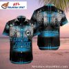 Carolina Panthers Dark Floral Contrast Hawaiian Shirt