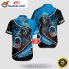 Carolina Panthers Football Frenzy Custom Name NFL Hawaiian Shirt