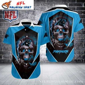 Carolina Panthers Skulls And Gridiron Graphic Hawaiian Shirt