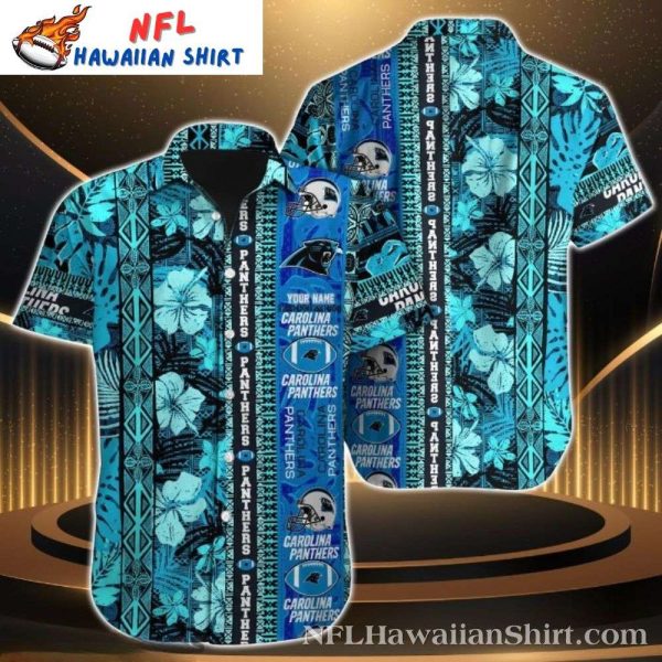 Carolina Panthers Wild Run Customizable NFL Hawaiian Shirt