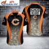 Classic Navy And Orange Chicago Bears Hawaiian Shirt