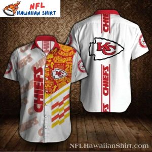 Chiefs Gridiron Glory Red And White Aloha Button-Up Shirt