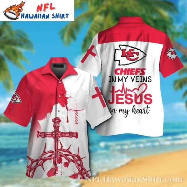 Chiefs In My Veins – Faithful Chiefs Red Cross Hawaiian Shirt