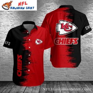 Chiefs Red Zone Fade Black and Red Hawaiian Shirt
