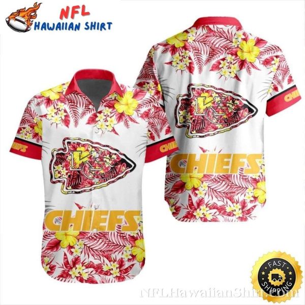 Chiefs Tropic Wave – Yellow Floral And Logo Men’s Aloha Shirt