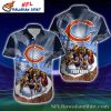 Classic Tropical Chicago Bears Hawaiian Shirt – Mens Floral Midnight Elegance