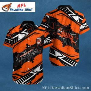Cincinnati Bengals Electric Zigzag Custom Name Hawaiian Shirt