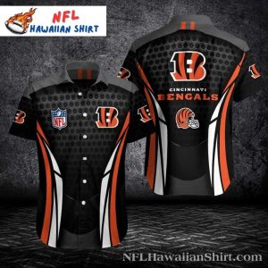 Cincinnati Bengals Elite Fan Hawaiian Shirt – Black With Bold Orange Stripes