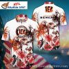 Cincinnati Bengals Fiery Skull Custom Name Hawaiian Shirt – Blazing Aloha Spirit