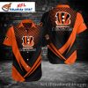 Cincinnati Bengals Gridiron Hawaiian Shirt – Orange And Black Hex Pattern