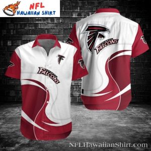 Classic Atlanta Falcons Swirl Pattern Custom Name NFL Hawaiian Shirt