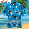 Dark Florals And Stripes Carolina Panthers Hawaiian Shirt