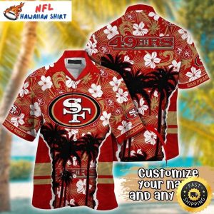 Classic Floral And Palm Tree 49ers Hawaiian Shirt