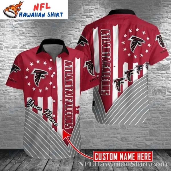 Classic Striped Atlanta Falcons Personalized Red NFL Hawaiian Shirt