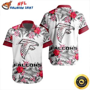 Classic White Atlanta Falcons Hibiscus NFL Tropical Hawaiian Shirt