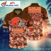 Cleveland Browns Heritage Aloha Shirt – Vintage Football Montage Design