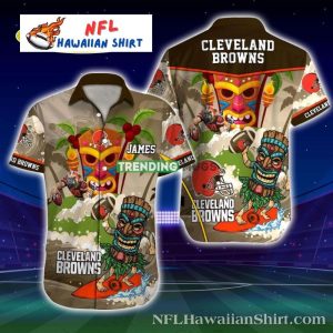 Cleveland Browns Tiki Playmaker – Customizable Name Hawaiian Shirt