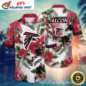 Crimson Hibiscus Haven – Atlanta Falcons Red Floral Hawaiian Shirt