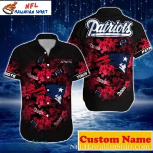 Crimson Tide Floral Personalized New England Patriots Hawaiian Shirt