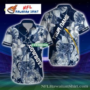 Custom Name Blue Floral Dallas Cowboys Tropical Hawaiian Shirt