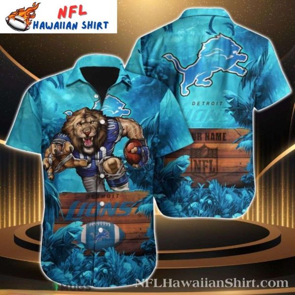 Custom Name Detroit Lions Hawaiian Shirt – Tropical Forest Edition
