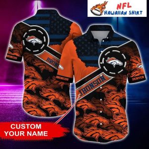 Custom Name Patriotic Star Denver Broncos Hawaiian Shirt
