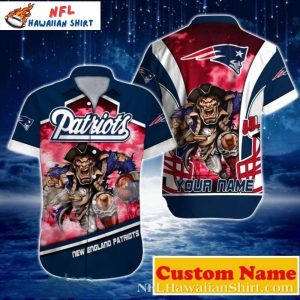 Custom Name Patriotic Warrior Nightfall New England Patriots Hawaiian Shirt