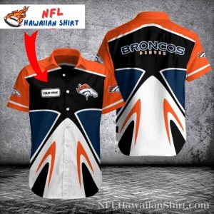 Customizable Bold Stripe Denver Broncos Hawaiian Shirt