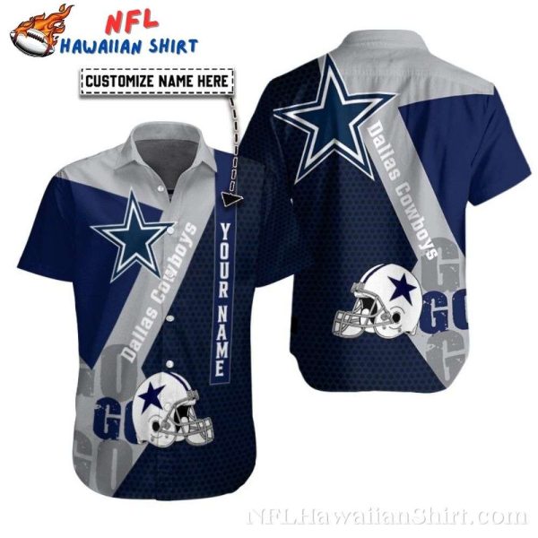 Customizable Dallas Cowboys Helmet Design Aloha Shirt