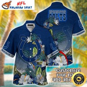 Customizable Floral Elegance – Indianapolis Colts Hawaiian Aloha Shirt