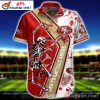 Elegant Monochrome Leaves San Francisco 49ers Custom Name Aloha Shirt