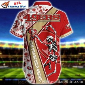 Dabbing Skeleton San Francisco 49ers Hawaiian Shirt 2