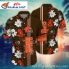 Floral Touchdown Fiesta – Personalized Cleveland Browns Hawaiian Aloha Shirt