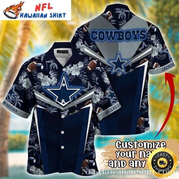 Dallas Cowboys Logo Print Personalized Hawaiian Shirt – Tropical Floral Edition