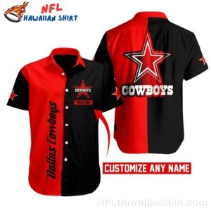 Dallas Cowboys Logo Printed Hawaiian Shirt – Personalized Black And Red Design