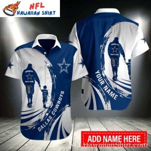 Dallas Cowboys Personalized Hawaiian Shirt for Dad and Son – Custom Name NFL Fan Gift for Fathers Day